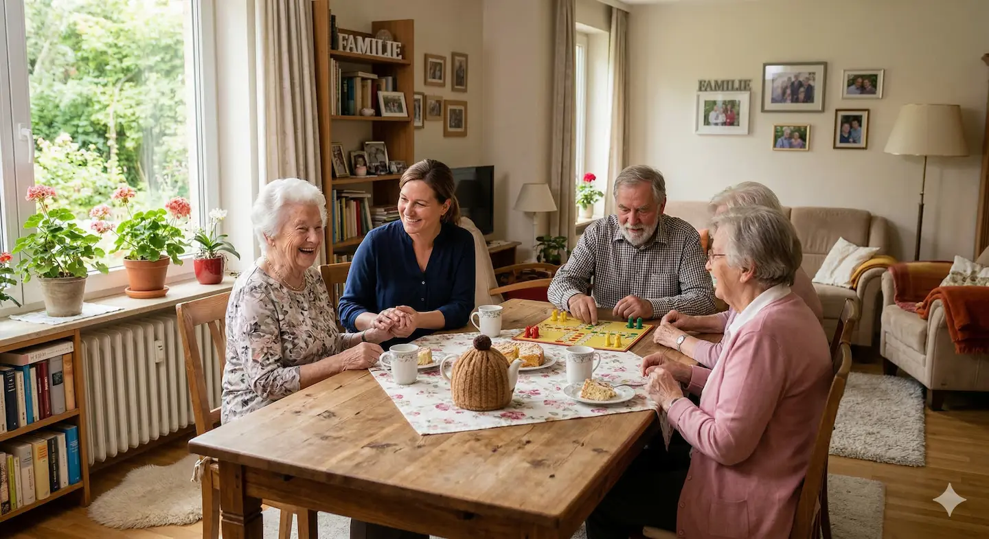 sitting around the table